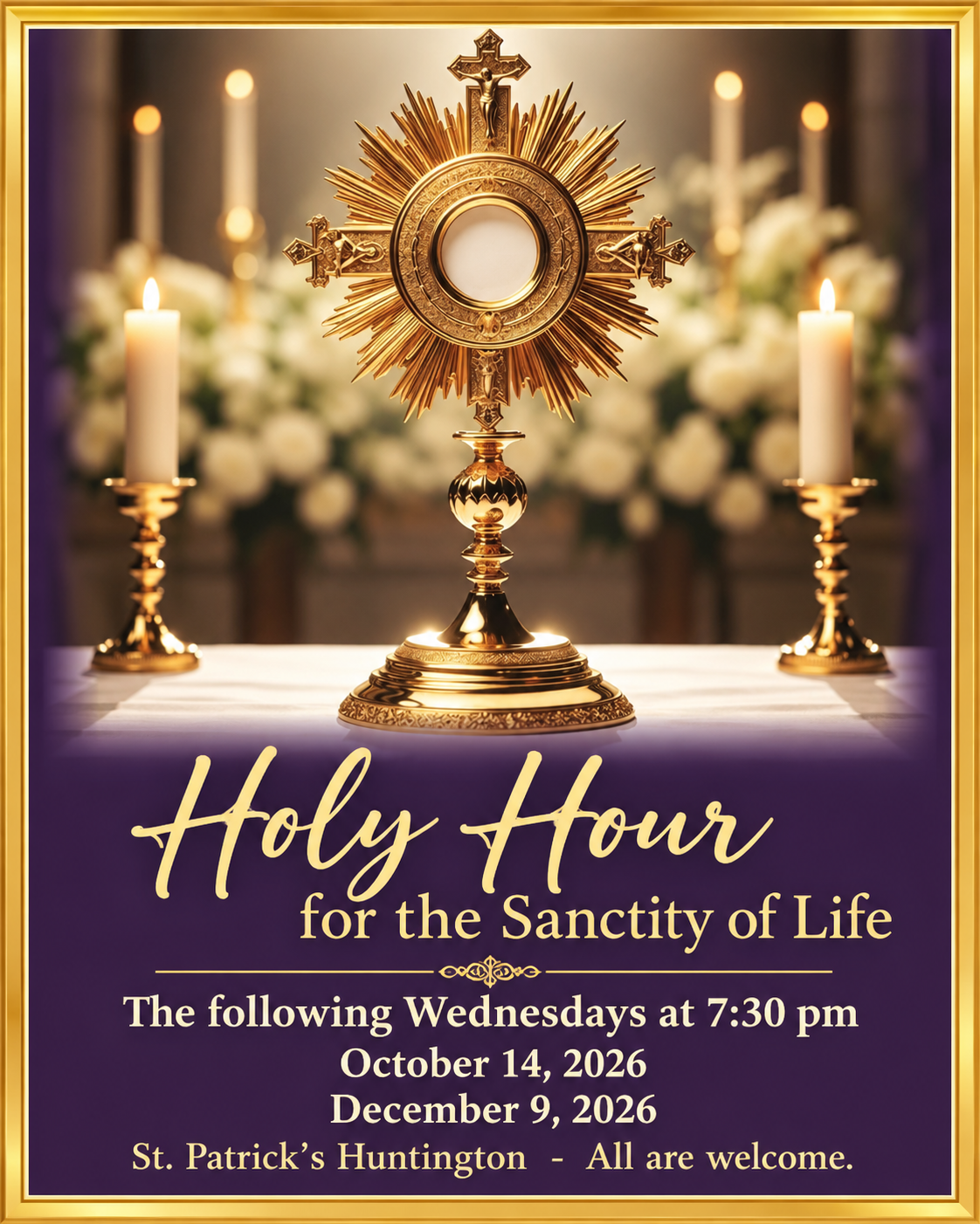 Rosary For Peace & Holy Hour - Wednesday, October 14th at & 7:00 pm